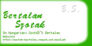 bertalan szotak business card